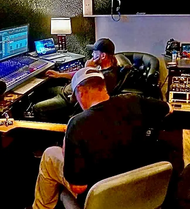 Richard Easterling at the control-room desk at KRM Studios